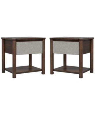 Streamdale Wood Nightstand, Modern Bedside Table with Drawer (Set of 2