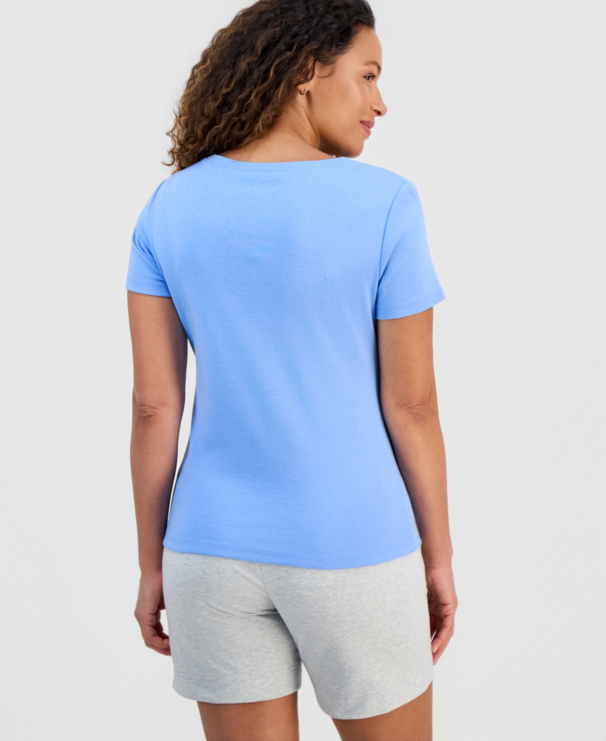 Style & Co Petite Cotton Henley Short-Sleeve T-Shirt, Exclusively at Macy's