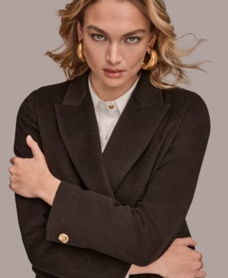 Women's Buttoned Notch Collared Coat