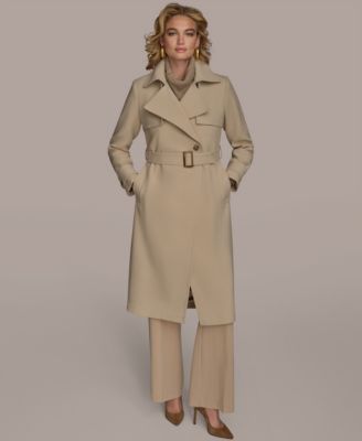 Women's Belted Notched-Collar Trench Coat