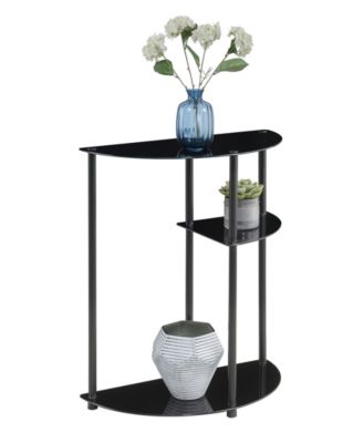 12" Glass Classic Entryway Hall Table