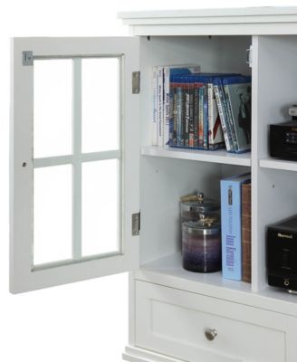 36" Glass 2 Drawer TV Stand with Storage