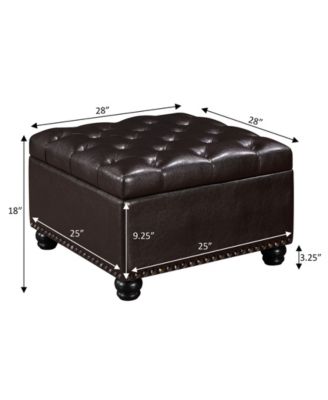 28" Plywood Square Ottoman Coffee Table