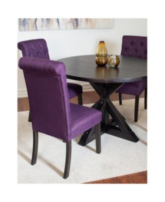  35" Round Dining Table & 4 Chairs Set - Mid-Century Modern Glass Top