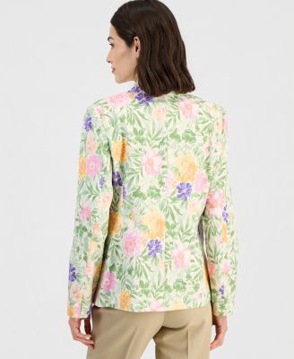 Women's Printed Single-Button Blazer