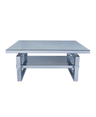 Modern square luxury coffee table with tempered glass for living room.