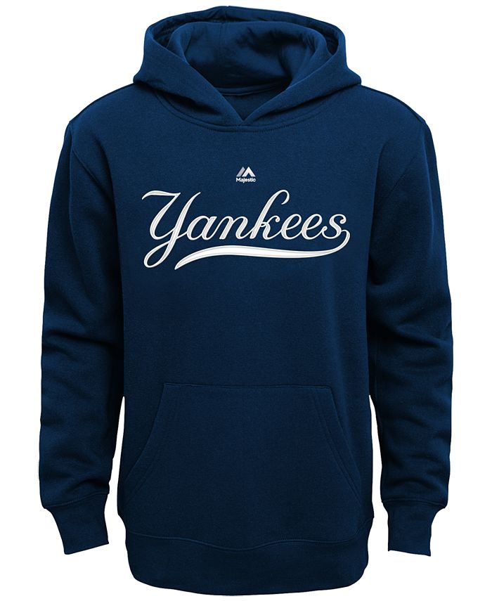 Youth Navy New York Yankees Wordmark Full-Zip Fleece Hoodie