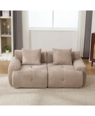 73" Modern Modular Sectional Loveseat, 2 Seater Tufted Cloud Convertible Couch with 2 Pillows