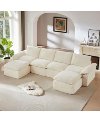 Modern Corduroy Cloud Sofa, Freely Combined, Comfortable Sitting Experience