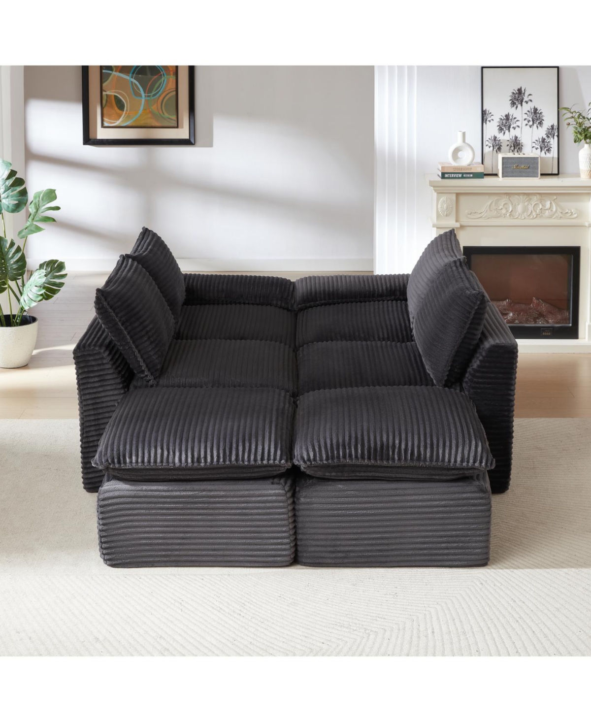 Streamdale Furniture Modern Corduroy Cloud Sofa, Freely Combinable, Comfortable for Homes