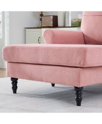 Modern Minimalist Chenille Chaise Lounge Recliner Sofa with Armrests & Storage