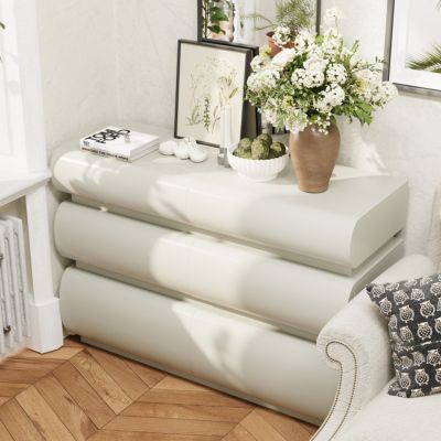  6 Drawer White Dresser, Modern Wide Storage Chest