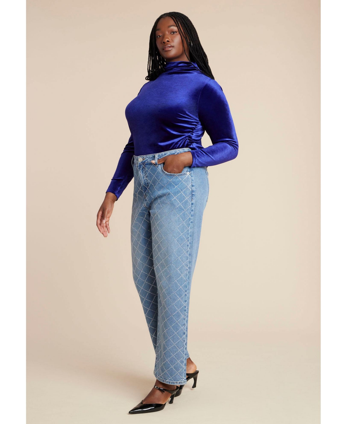 Eloquii Plus Velvet Mockneck Top