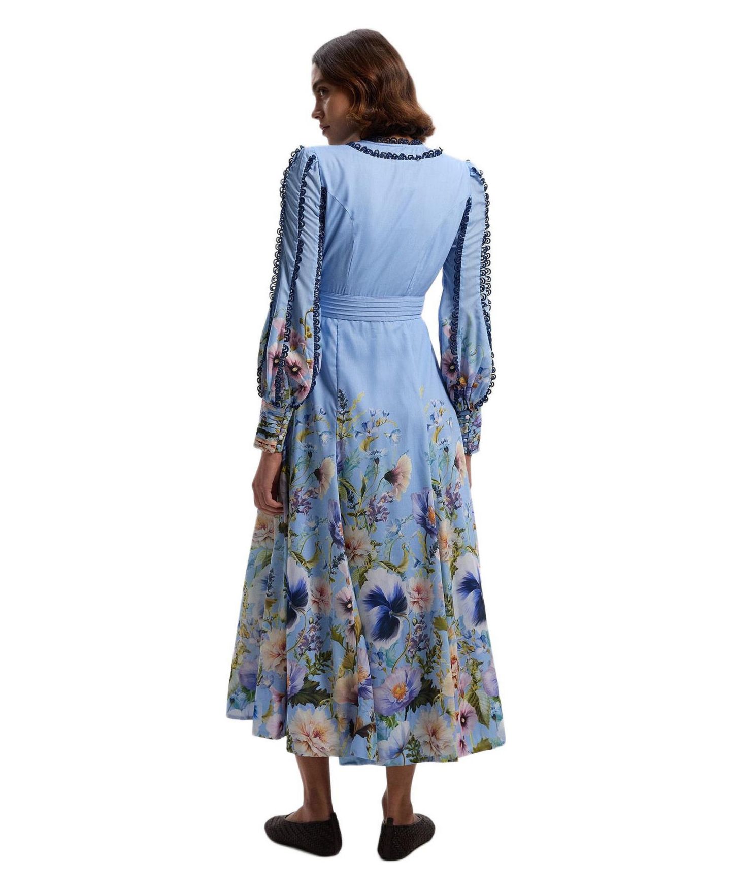 Женское платье Karen Millen Trailing Floral Woven Plunge Maxi, цвет: Синий — фото 6