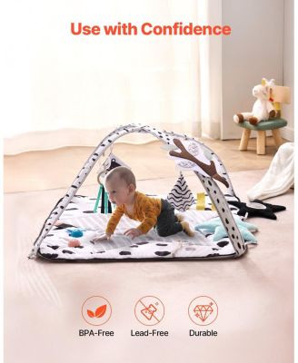 Infant Play Gym Mat with 6 Toys for Tummy and Floor Time