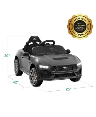 Kids 12V Electric Ride-On Car Officially Licensed Ford Mustang w/ Remote, LED Lights