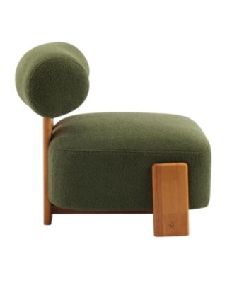 Modern Boucle Lounge Chair with Solid Wood Frame