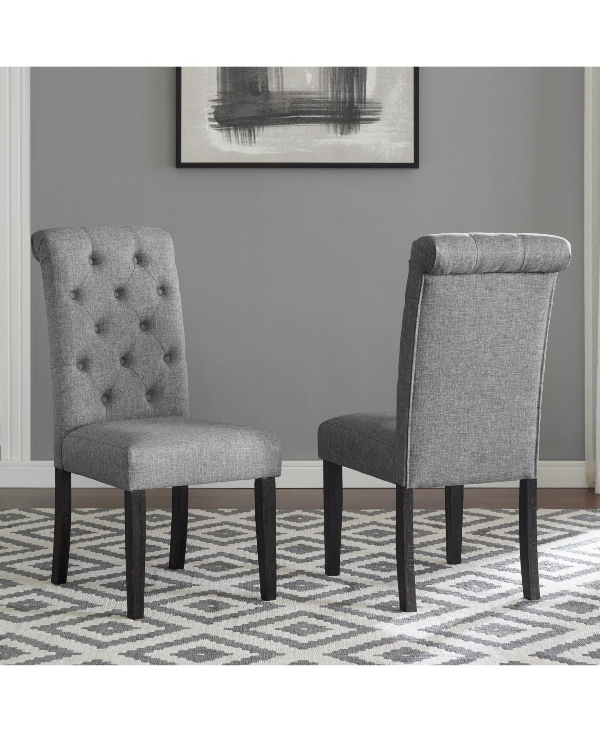 Streamdale Furniture 5-piece Dining Set, Cross-Buck Dining Table with 4 Stylish Chairs