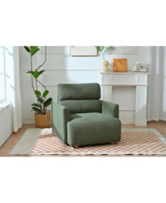 Oversized Dark Green Accent Armchair with Storage Ottoman