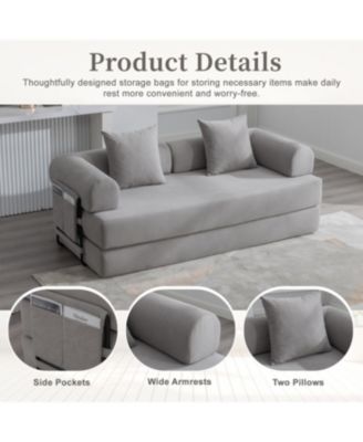 Streamdale Foldable & Compressible Sofa with Metal Frame for Small Spaces