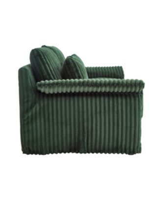Streamdale Corduroy Loveseat Sofa with Pillow Top Arms & 2 Accent Pillows