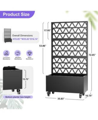 Streamdale Metal Planter Box with Trellis - 72"x36"x16" Raised Garden Bed for Climbing Plants