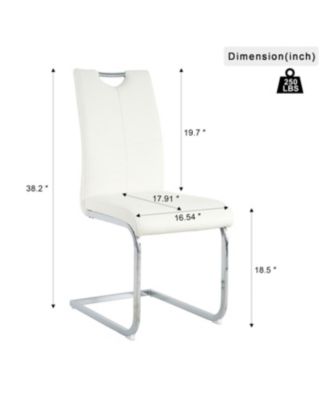  Modern Glass Dining Table Set with 4 White Chairs (Set of 5)