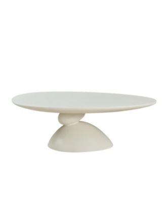  Lucky Stone Oval Coffee Table, Modern Minimalist Fiberglass Center Table