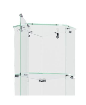  Premium 5-Tier Diamond Glass Display Case with 5 LED Modes