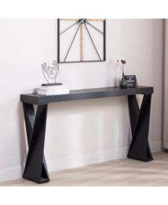 Modern Console Table Narrow Entryway Sofa Table with Crossed Legs