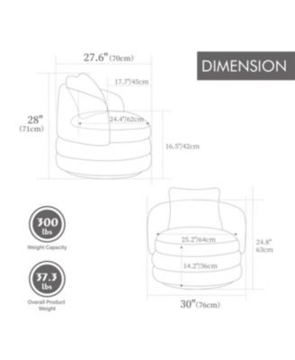 30"W Modern Round Swivel Barrel with Pillow
