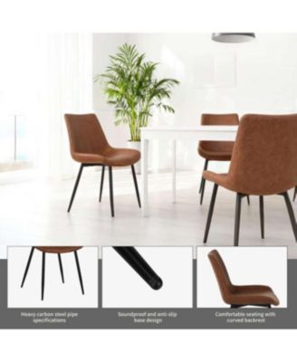 Modern Faux Leather Dining Chairs Set of 4