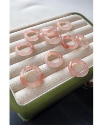 Serre Peach Blossom — Pink Jade Stone Ring