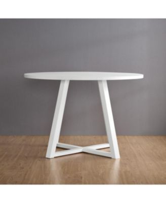 Streamdale Edo White Wood 5-Piece Dining Set, Trestle Dining Table with 4 Windsor Chairs