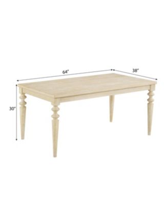 7-piece Dining Set, Turned-Leg Dining Table with 6 Tufted Chairs