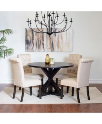 Streamdale 5-piece Dining Set, Cross-Buck Dining Table with 4 Stylish Chairs