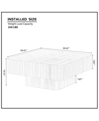 Streamdale Modern Handcraft Drum Coffee Table, Walnut Color