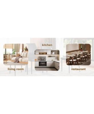 Streamdale Set of 4 Black Dining Chairs, 37" High, Ergonomic PU Backrest