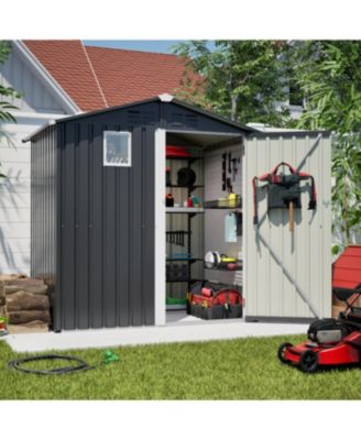 Streamdale Metal Outdoor Storage Shed 6FT x 4FT, Steel Utility Tool Shed for Backyard Garden Patio Lawn, Gray
