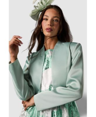 Women's Cropped Satin Jacket