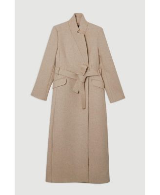 Women's Wool Notch Neck Tailored Maxi Coat