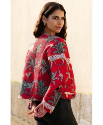 Women's Animal Reversible Cropped Quilted Jacket