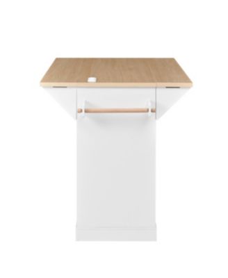 Streamdale Multifunctional Extendable Kitchen Island Cart with Outlet & Wheels