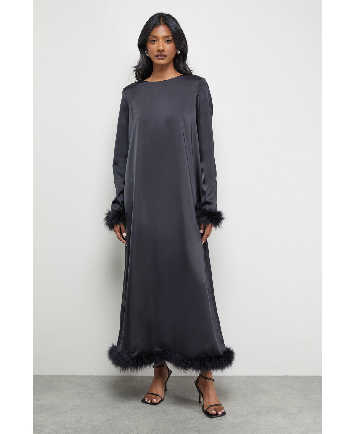 Warehouse Women's Feather Swing Midi Dress