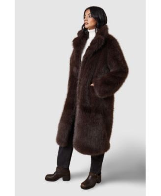 Women's Faux Fur Midi Coat