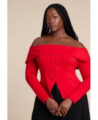 Women's Fold Over Top With Front Button Detail