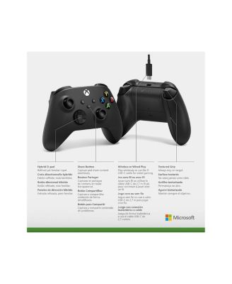 Xbox Wireless Controller + USB-C Cable - Black