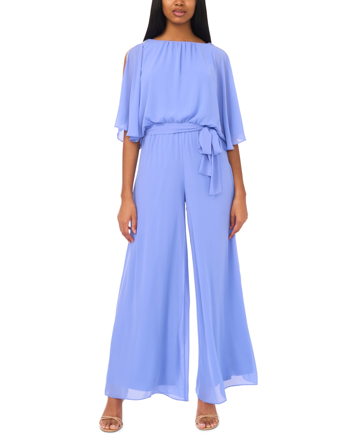 Женские MSK Women's Belted Blouson Boat Neck Jumpsuit — фото 1