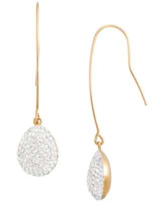 Macy's - Diamond Dangler Earrings in 14K Yellow Gold Over Sterling Silver