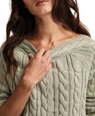 Women's Boat Neck Cable Sweater